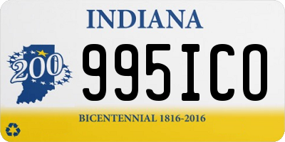 IN license plate 995ICO