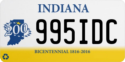 IN license plate 995IDC