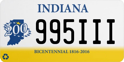 IN license plate 995III