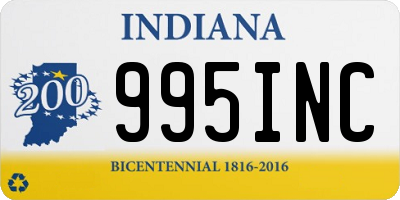 IN license plate 995INC