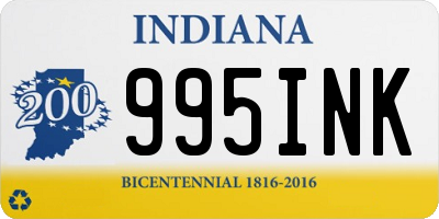 IN license plate 995INK