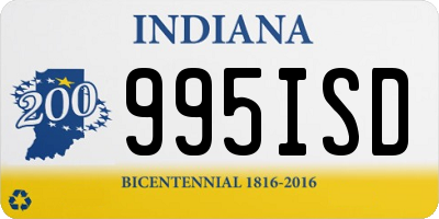 IN license plate 995ISD