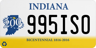 IN license plate 995ISO