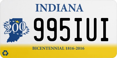 IN license plate 995IUI