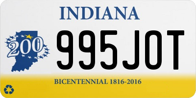 IN license plate 995JOT