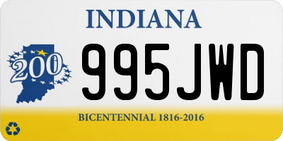 IN license plate 995JWD