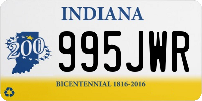 IN license plate 995JWR