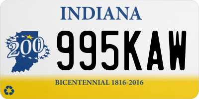 IN license plate 995KAW