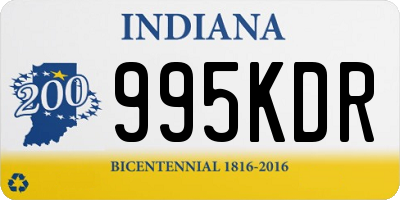 IN license plate 995KDR