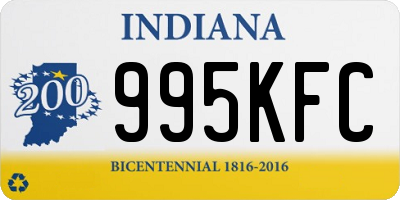 IN license plate 995KFC