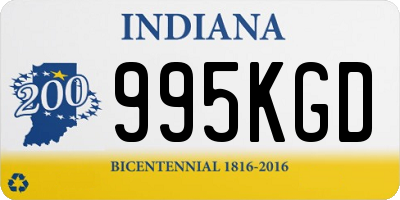 IN license plate 995KGD