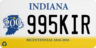 IN license plate 995KIR