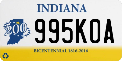IN license plate 995KOA