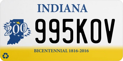 IN license plate 995KOV