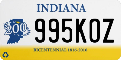 IN license plate 995KOZ