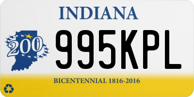 IN license plate 995KPL