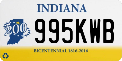 IN license plate 995KWB