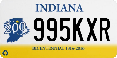 IN license plate 995KXR