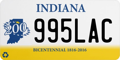 IN license plate 995LAC