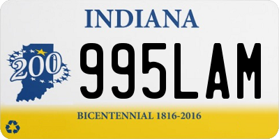 IN license plate 995LAM