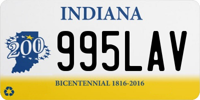 IN license plate 995LAV