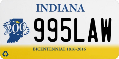 IN license plate 995LAW