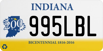 IN license plate 995LBL