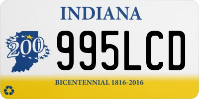 IN license plate 995LCD