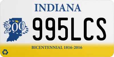 IN license plate 995LCS