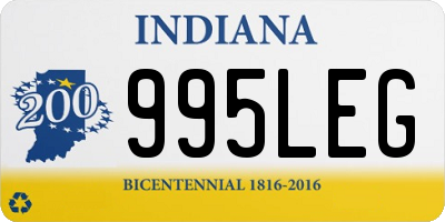 IN license plate 995LEG