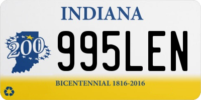 IN license plate 995LEN