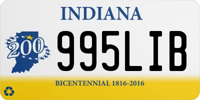 IN license plate 995LIB