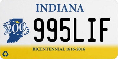 IN license plate 995LIF