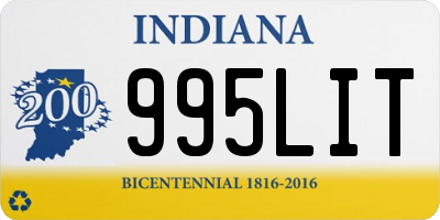 IN license plate 995LIT