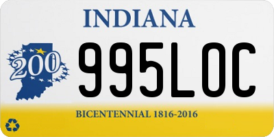 IN license plate 995LOC