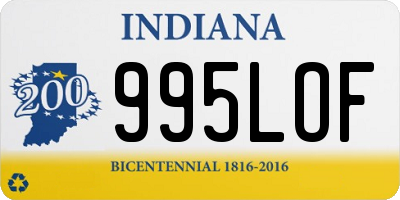 IN license plate 995LOF