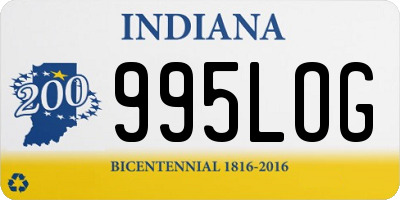 IN license plate 995LOG