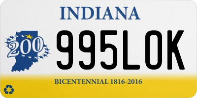 IN license plate 995LOK