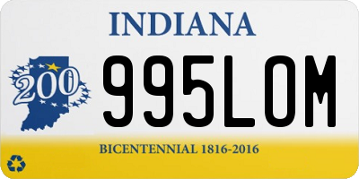 IN license plate 995LOM