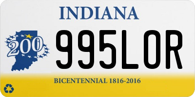 IN license plate 995LOR