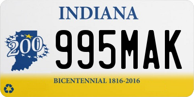 IN license plate 995MAK