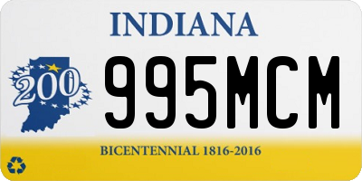 IN license plate 995MCM