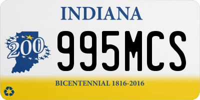 IN license plate 995MCS