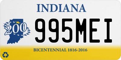 IN license plate 995MEI