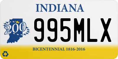 IN license plate 995MLX