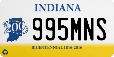 IN license plate 995MNS