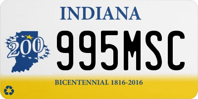 IN license plate 995MSC