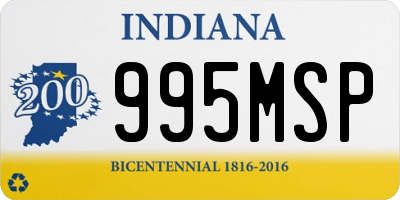 IN license plate 995MSP