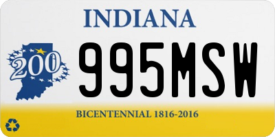 IN license plate 995MSW