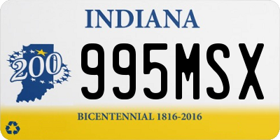 IN license plate 995MSX